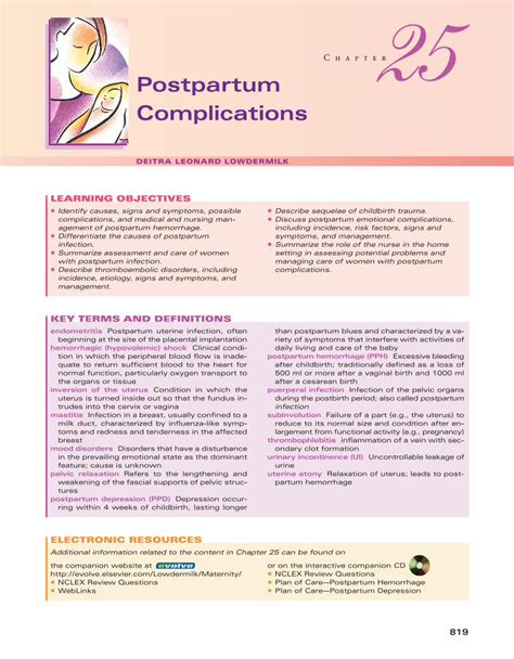 Pdf C Hapter Postpartum Complications Hemorrhagic Hypovolemic