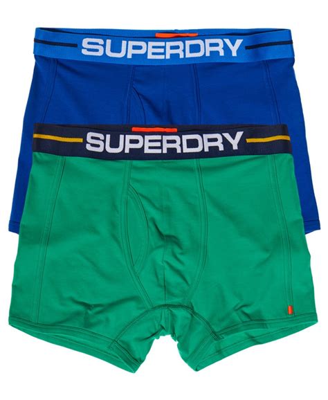 Mens Sport Boxers Double Pack In Regal Bluebright State Green Superdry