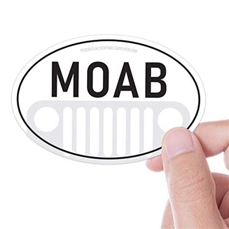 Moab Offroad White Oval Sticker Arches National Park Moab Utah 4x4 Vinyl Decal 3