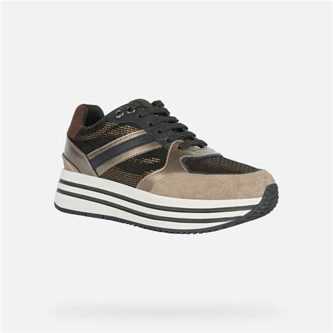 Geox Kency Damen Bronze Sneakers Mit Keilabsatz Geox Hw