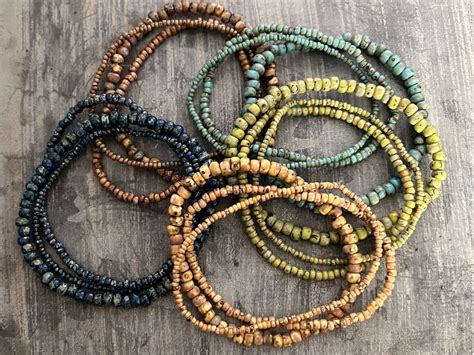 Rustic Picasso Multiple Sets Of 3 Dainty Stackable Stretch Dainty Seed