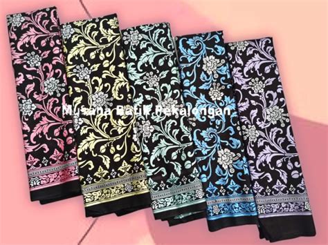 Kain Batik Prada Ungu Motif Batik Bunga Bakung Bahan Seragam Batik