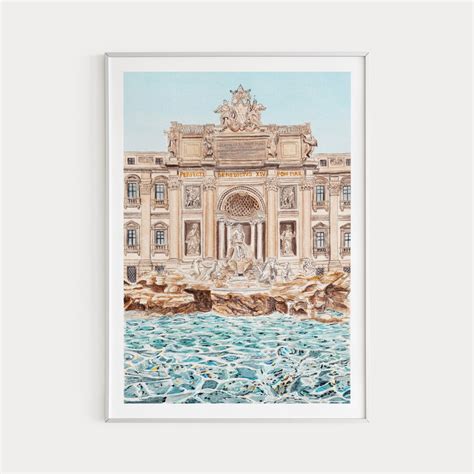 Fontana Di Trevi Print Rome Wall Art Rome Watercolor Print Italy Art