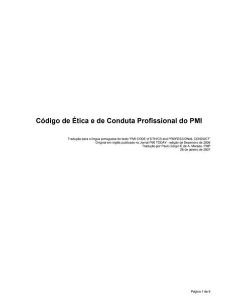 Código De Ética Pmi Ppt