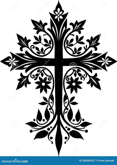 Elegant Macedonian Cross Clipart For Religious Design Stock Image