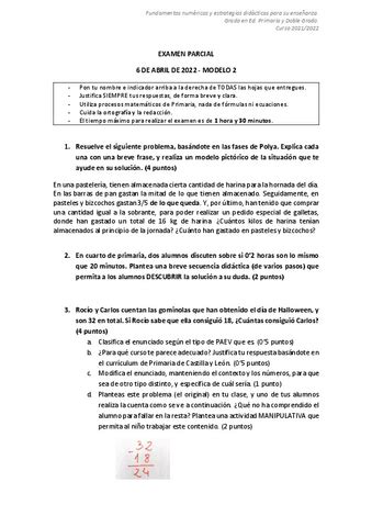 Examen Parcial Modelo Pdf