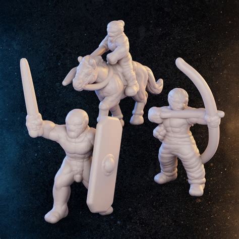 D Printable Mm Celtic Naked Warriors By Productions Diratia