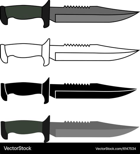 Military Combat Knife Set Royalty Free Vector Image