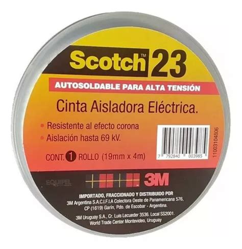 Cinta Autosoldable Scotch 23 3m 19mm 4mts Media Tension