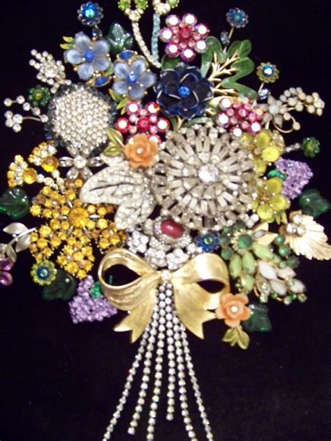 Vintage Jewelry Bouquet Wall Art