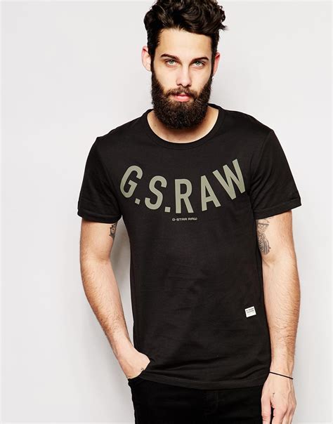 Lyst G Star Raw T Shirt Paos G S Raw Print In Black For Men