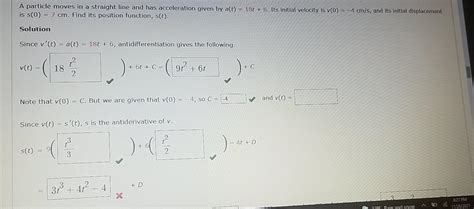 Solved A Particle Moves In A Straight Line And Has