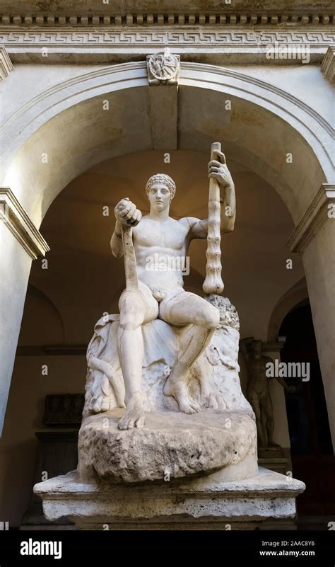 Sitting Heracles Statue Sculpture At The National Roman Museum Palazzo