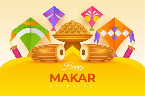 Fondo Degradado Feliz Makar Sankranti Vector Gratis