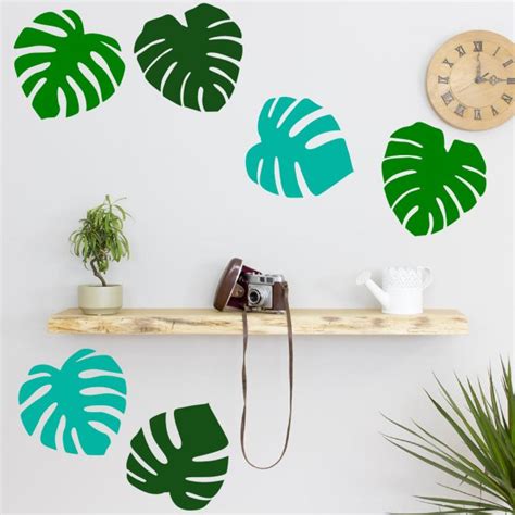 Set Of 6 Tropical Leaves Palm Tree Leaf Wall Sticker Wall Stickers