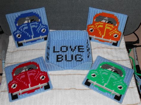 V W Bug Coaster Plastic Canvas Pattern  Plastic Canvas Patterns Plastic Canvas Coasters