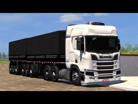 ETS 2 NOVA SCANIA R500 PUXANDO BITREM 9 EIXO YouTube