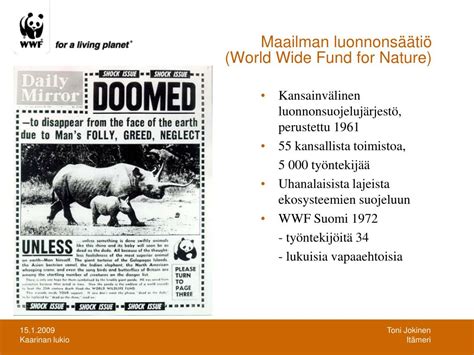 Ppt Wwf Ja It Meren Suojelu Toni Jokinen Powerpoint Presentation