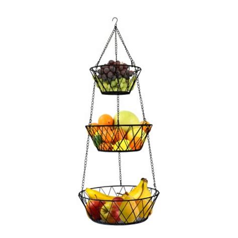 Heavy Duty 3 Tier Hanging Kitchen Black Fruit Basket 1 Unit Smith