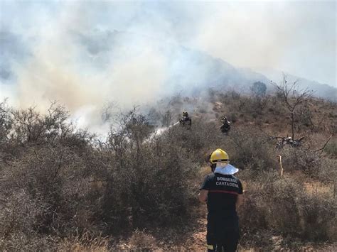 Un Incendio Calcina Hect Reas En El Barranco De Orfeo En Cartagena