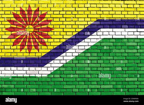 Flag Of Mpumalanga South Africa Painted On Brick Wall Stock Photo Alamy