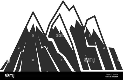 Mountain Range Icon Black High Peak Symbol Stock Vector Image And Art
