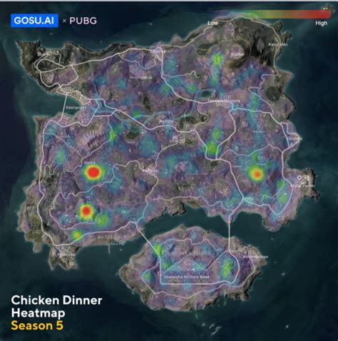 Chicken Dinner Heatmap Erangel R PUBG