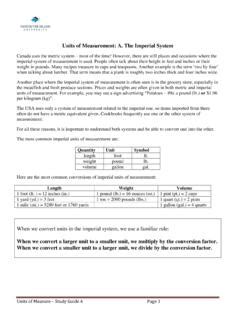 Units of Measurement: A. The Imperial System / units-of-measurement-a-the-imperial-system.pdf ...