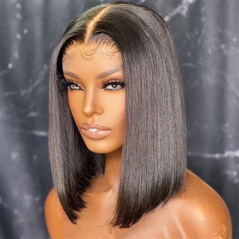 Yawawe Preplucked Glueless Wig Straight Bob Lace Closure Wigs For Women