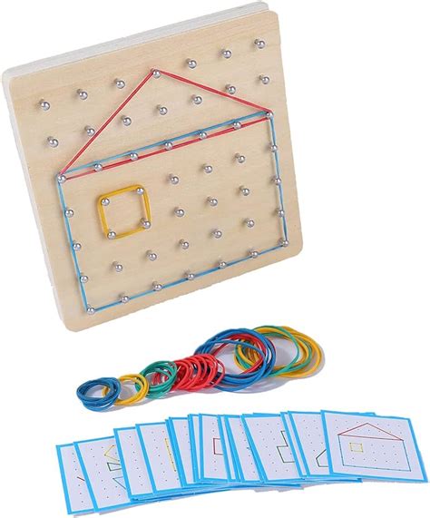 Amazon Heelwire Wooden Geoboard Montessori Toy Graphical