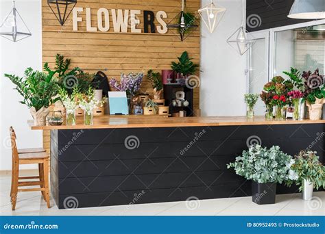 Flower Shop Interior, Small Business of Floral Design Studio Stock ...