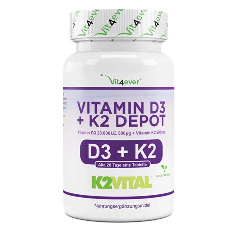 Vitamine D3 20 000 Ie K2 200 Mcg 180 Tabletten Vit4ever