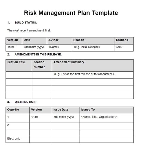 Business Risk Mitigation Plan Template Williamson