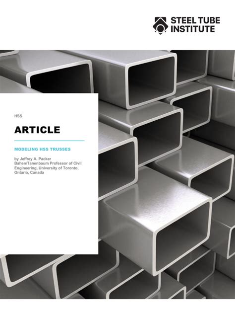 Modeling Hss Trusses Mar 2020 Pdf Truss Civil Engineering