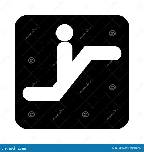 Escalator It Is White Icon . Cartoon Vector | CartoonDealer.com #102144067