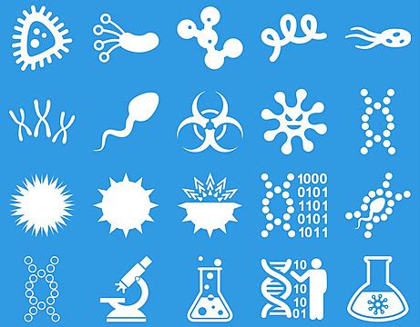 Genetic Engineering Icons Accentuate Lettered Poster With Creative