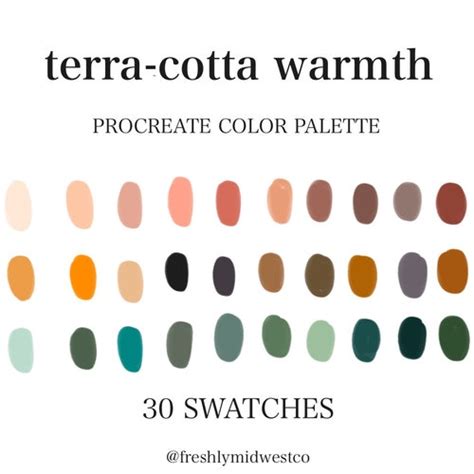 Earthy Tones Procreate Color Palette Ipad Procreate Swatches Etsy