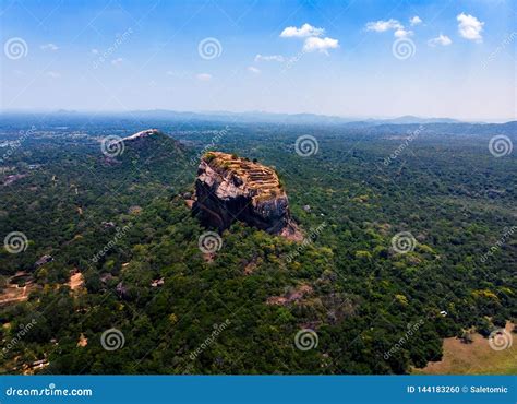 Sigiriya Rock Fortress In Central Province Of Sri Lanka Aerial View