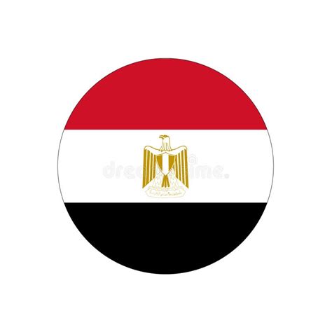 Egypt Flag Button Rounded On Isolated White For Middle East Or North Africa Push Button Concepts