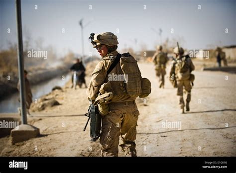 9th Marine Regiment Patrol The Streets Of In Helmand Province Hi Res