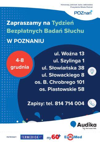 Tydzień bezpłatnych badań słuchu Centrum Inicjatyw Senioralnych w