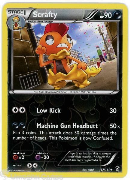 Furious Fists 67 111 Scrafty Reverse Holo Pokemon Card Unicorn Cards