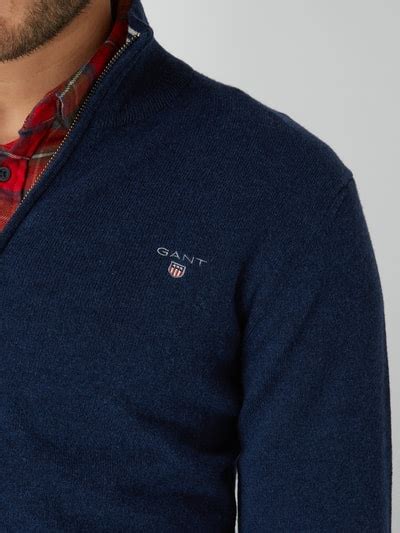 Gant Strickjacke Aus Superfeiner Lammwolle Royalblau Online Kaufen