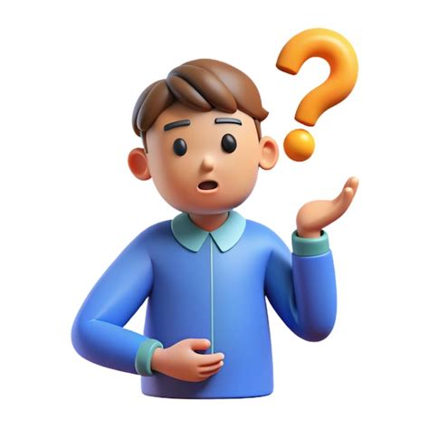 A Cartoon Character With A Question Mark On His Head Premium AI