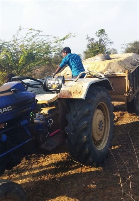 Tractor Trolley Caught While Illegally Transporting Sand Driver