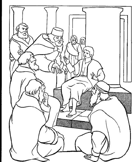 Boy Jesus In The Temple Coloring Page Coloring Pages