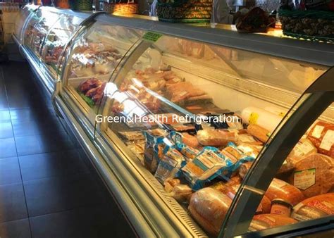 Butchery Curved Glass Deli Food And Packed Meat Display Case