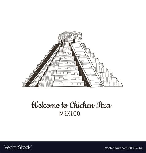 Mexican pyramid of maya Royalty Free Vector Image