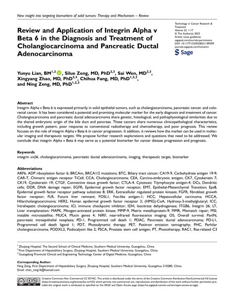 (PDF) Review and Application of Integrin Alpha v Beta 6 in the ...