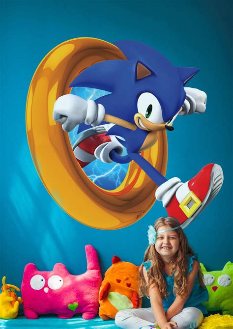 Removable Super Sonic Wall Decal Sonic The Hedgehog Wall Sticker For